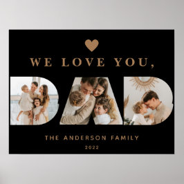 Poster Imagens de Script de Pai Preto Preto Preto Dourado