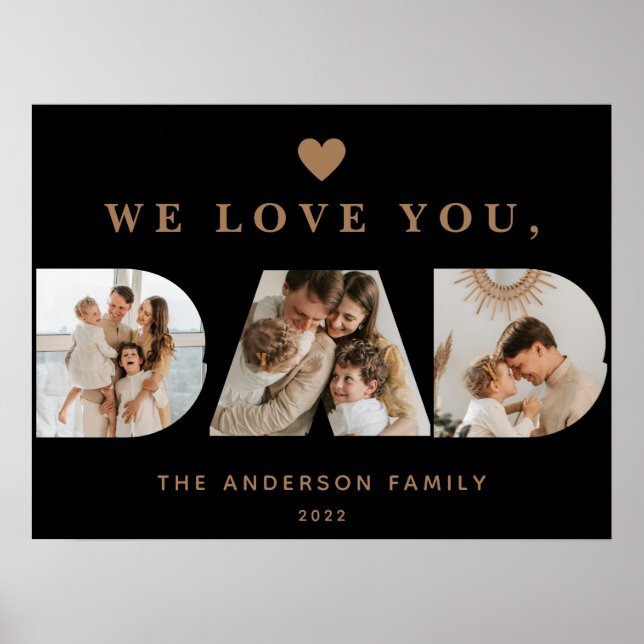 Poster Imagens de Script de Pai Preto Preto Preto Dourado (Frente)