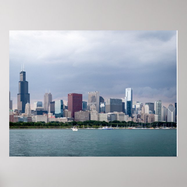 Poster Imagens do Skyline de Chicago de tirar o fôlego (Frente)