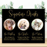 Poster Imagens Douradas 3 Fotografadas de Assinatura de C<br><div class="desc">Signature Cocktails vindo de seus animais de estimação! Inclua seu melhor cachorro, melhor gato e qualquer animal de estimação no seu casamento com seu próprio bar de bebida para seus hóspedes. Perfeito para amantes de cães, e um bar especial de cães será um sucesso no seu casamento. Ouro simples, mas...</div>