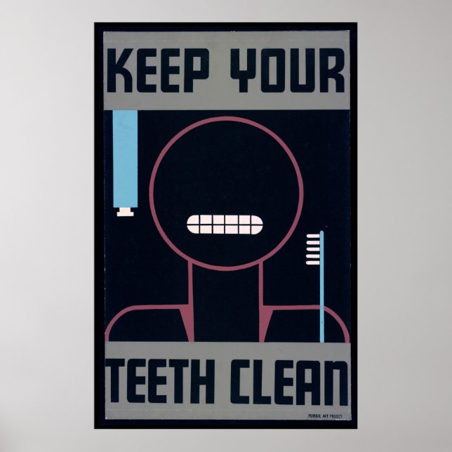 Poster Imagens Vintage Impressas para Dentes Imagem Estét (Frente)