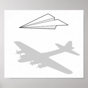 Póster Imaginação Sobreativa de Avião de Papel