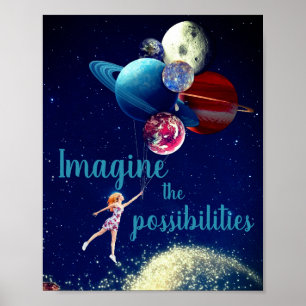Poster Imagine as possibilidades que a garota sonha no es