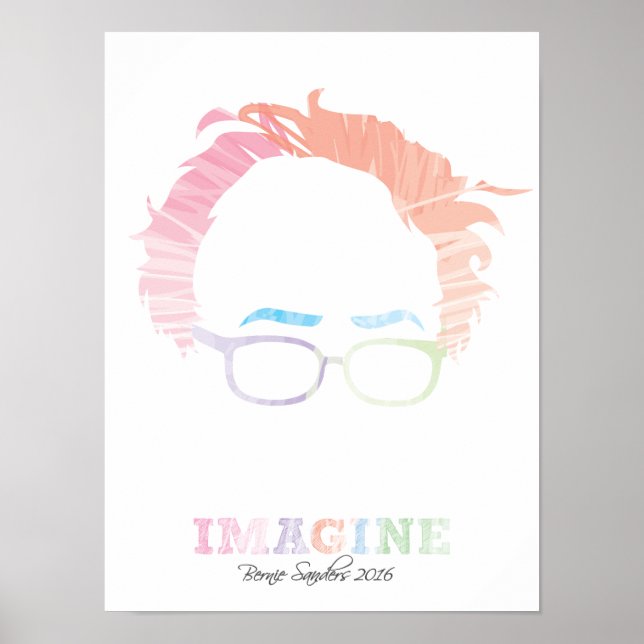 Póster Imagine Bernie Sanders 2016 - aquarelas (Frente)