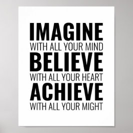 Poster Imagine com toda a sua mente | Citação Motivaciona