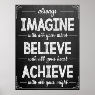 Poster Imagine Conseguir Uma Sala De Aula Preta E Branca