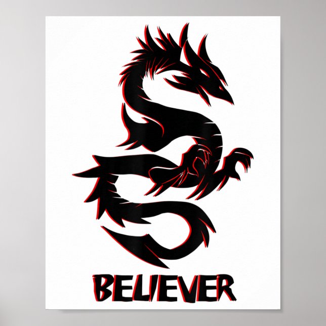 Poster Imagine, Dream, Acredite, Fantasy Rage Dragon Tatt (Frente)