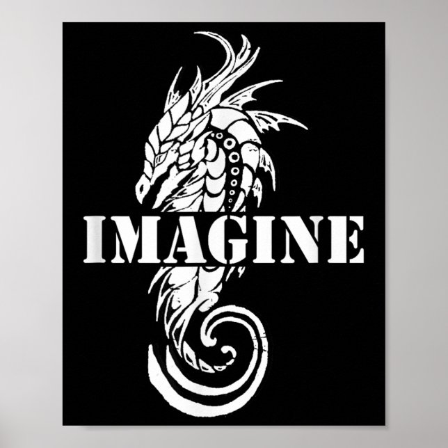 Poster Imagine o estilo de tatuagem do Dragão Fantasy (Frente)