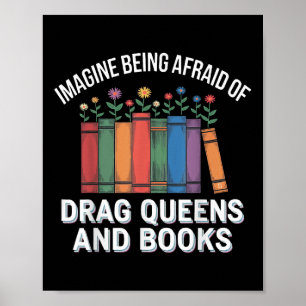 Poster Imagine Ter Medo De Arrastos E Livros
