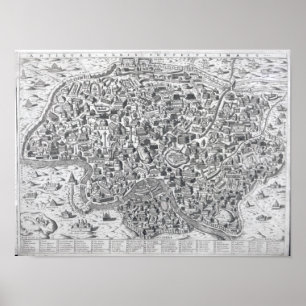 Póster Imago de Antiquae Urbis Perfecta, mapa de Roma
