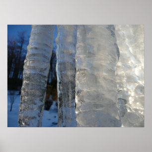 Poster Imcicles Abstrato Blue Winter Photoics