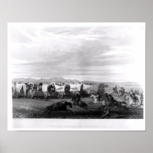 Póster Imigrantes atacados pelos Comanches