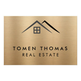 Póster Imobiliário Dourado Metálico Luxurioso