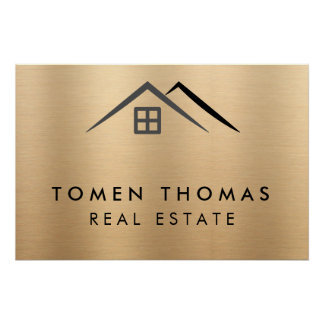 Póster Imobiliário Dourado Metálico Luxurioso