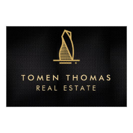 Póster Imobiliário Metálico Preto Elegante