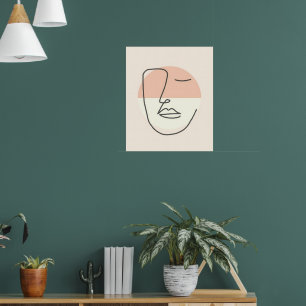 Poster Imobilidade em Linha – Rosto Abstrato Minimalista