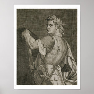 Póster Imperador de D. Titus Vespasian do engrav do