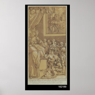 Póster Imperador Henri IV nos pés do papa Gregory