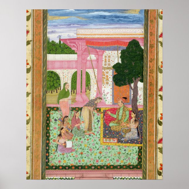 Poster Imperador Jahangir (1569-1627) com o seu consórcio (Frente)