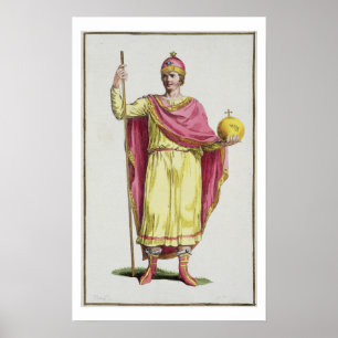 Poster Imperador Otto III (980-1002), gravado por Pierre