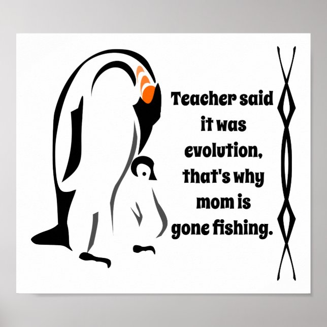 Poster Imperador Penguin Pai em Pé com Filho (Frente)