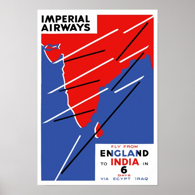 Póster Imperial Airways ~ Índia (Frente)