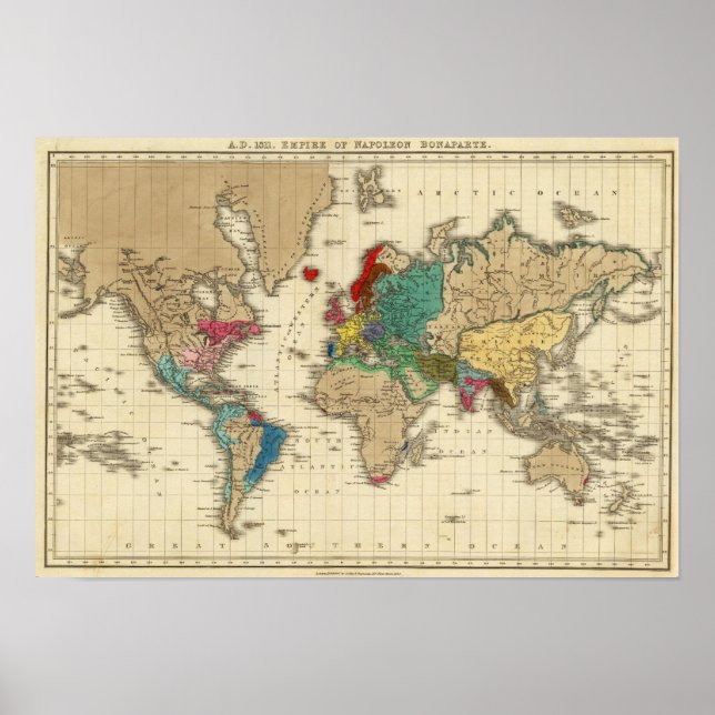 Poster Império de Napoleão Bonaparte 1811 AD (Frente)