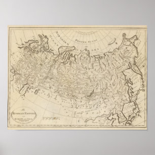 Póster Império de russo, em Europa e em Ásia