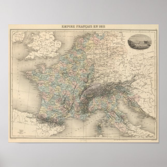 Poster Império francês em 1811 (Frente)