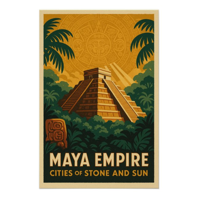 Póster Império Maya - Cidades de Pedra e Sol (Frente)