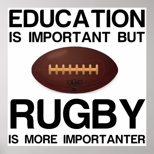 POSTER IMPORTADOR DE RUGBY IMPORTANTE PARA A EDUCAÇÃO (Frente)