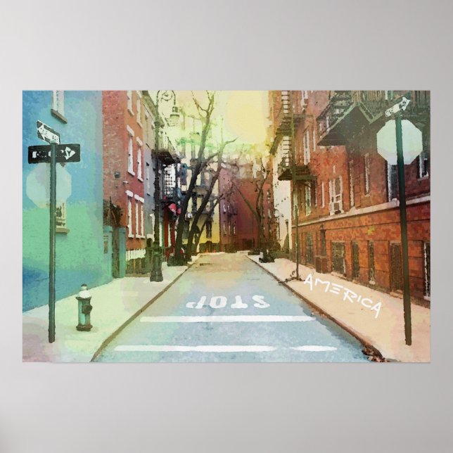 Poster Imprensa Americana Cena Urbana Pop (Frente)