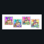 Poster, Impressão - Cachorro Quente de Arte Pop co<br><div class="desc">Não há nada mais Americana do que um cachorro quente e este POP ART HOT DOG com batatas fritas, piolhos e refrigerante é o meu tributo a uma clássica comida cultural de pop. É uma ilustração legal para um cachorro-quente! Divirta-se e PERSONALIZE suas compras com seu próprio texto ou fotos!...</div>