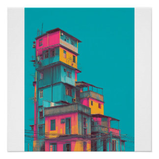 Póster "impressão de cidade vibrante"