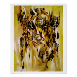 Póster "Impressão do modelo mascarado", Poster brilhante