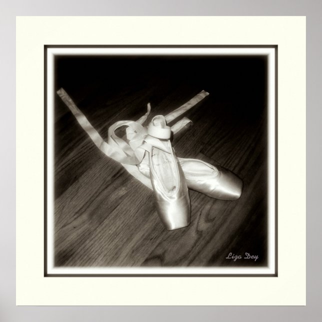 Póster 'Impressão do painel Calçado de  Toe (Sepia) (Frente)