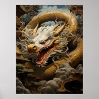 Impressão// Ilustração do Dragão Oriental Amarelo