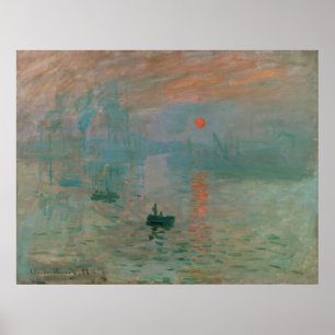 Poster Impressão, Levante Soleil por Claude Monet 1872