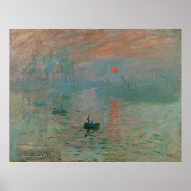 Poster Impressão, Levante Soleil por Claude Monet 1872 (Frente)