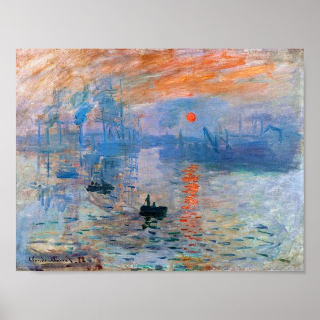 Poster Impressão, Nascer do Sol (1872) de Claude Monet (Frente)