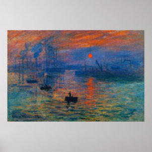 Poster Impressão, nascer do sol de Claude Monet