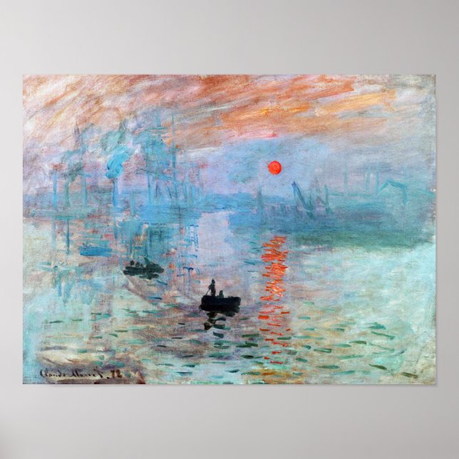 Poster Impressão, nascer do sol por Claude Monet (Frente)