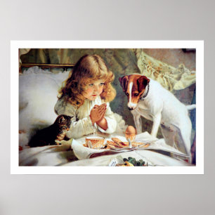 Póster Impressão: Pequeno almoço na cama: Menina, Terri