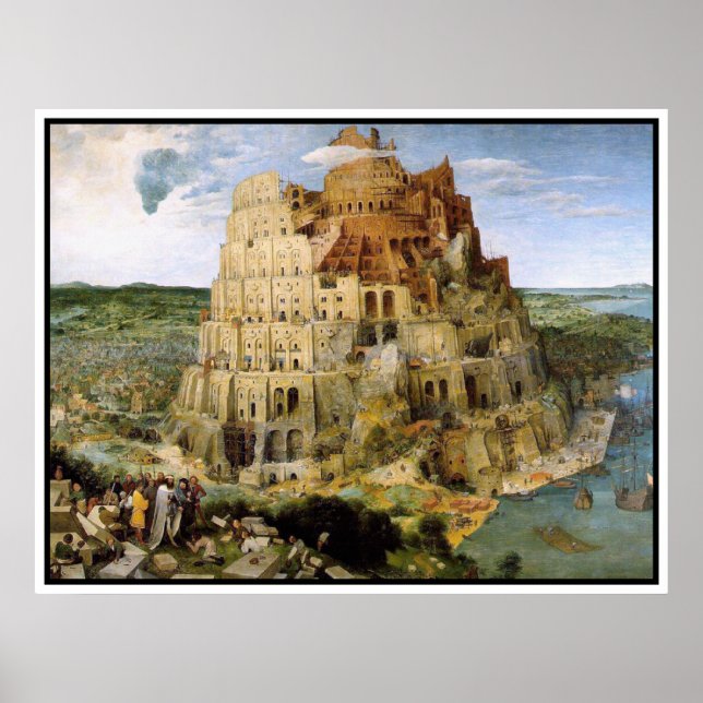 Póster Impressão/Poster: Torre de Babel - Peter Bruegel (Frente)