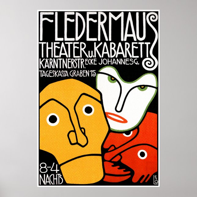 Poster Impressão: Teatro Fledermaus e Cabaret (Frente)