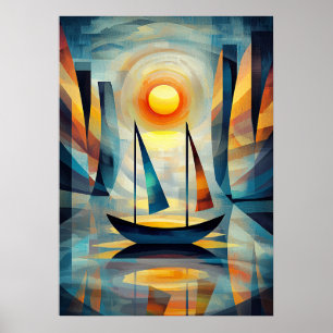 Poster Impression Sunrise - Obra-prima cubista inspirada