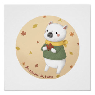 Póster Impressionante Autumn Illustration Art