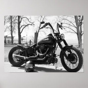 Poster impressionante clássico da motocicleta