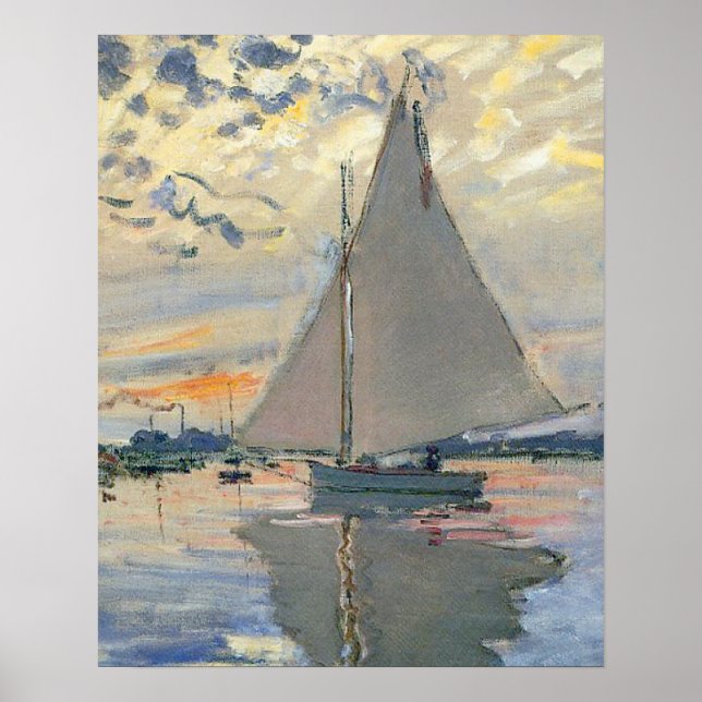 Poster Impressionante francês Monet Sailboat (Frente)