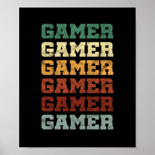 Poster Impressionante Tipografia do Vintage Video Gamer